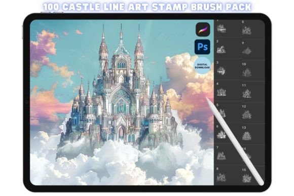 Download Procreate Photoshop Castle Brush Pack - Premium Resources