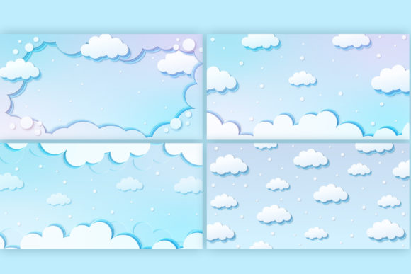 Download Abstract Kawaii Clouds Cartoon Blue Sky - Kawaii clouds Collection