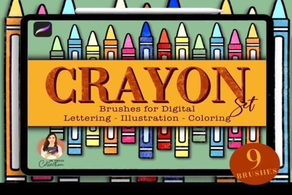 Download Crayon Procreate Brush Set | 9 Brushes - Crayon Collection